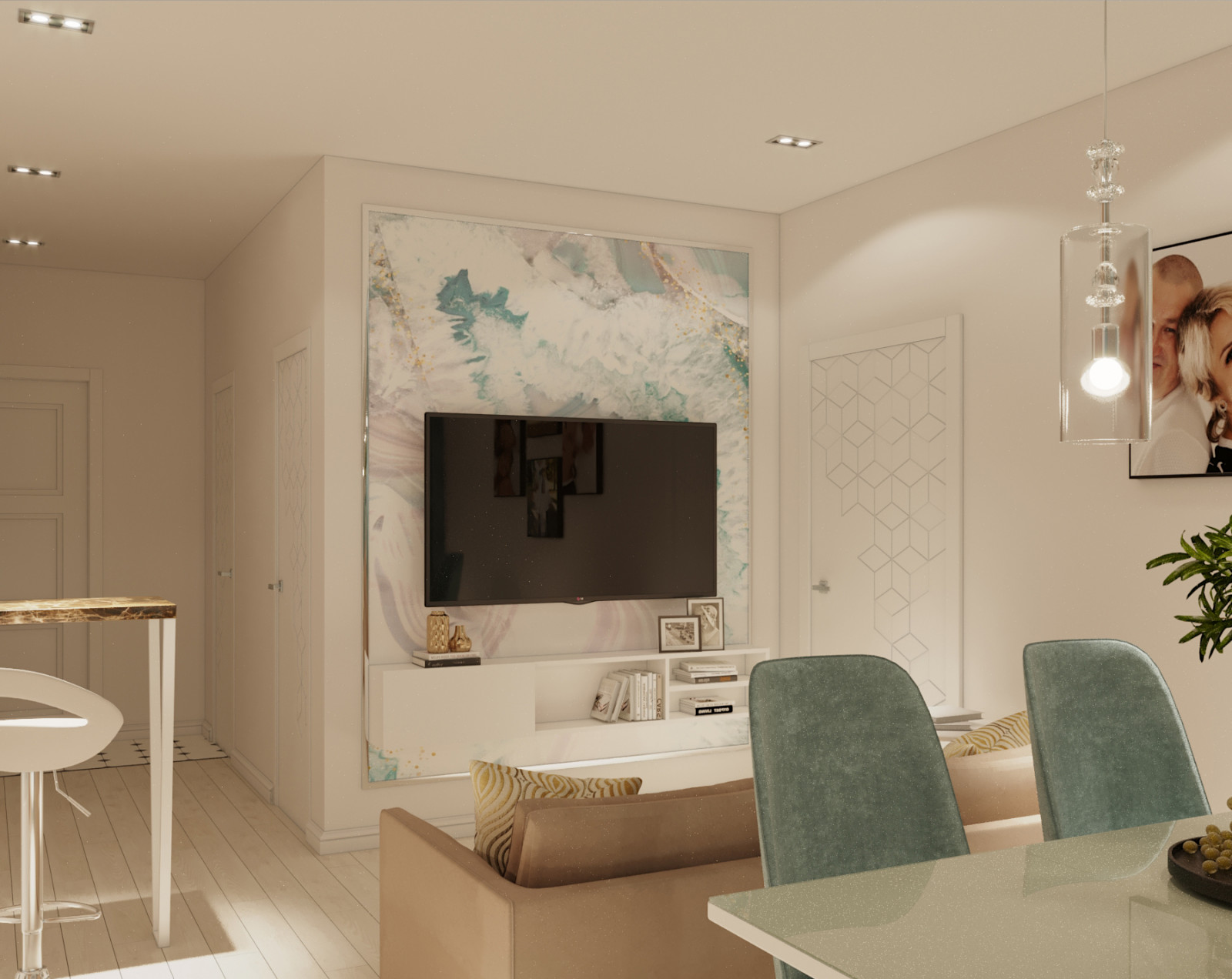 Современная кухня-гостинная