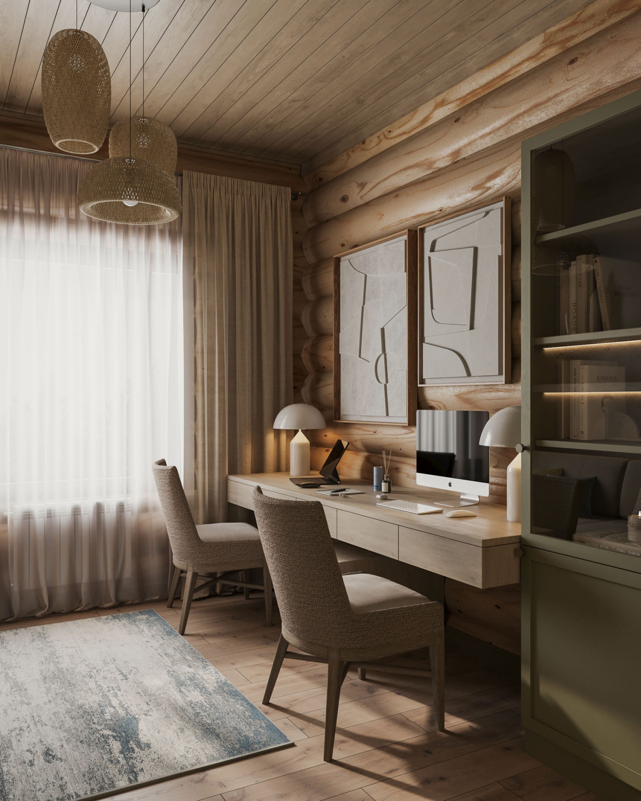 Интерьер деревянного загородного дома в Нижних Сергах