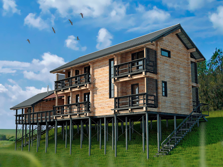 Обложка проекта: Дом на склоне