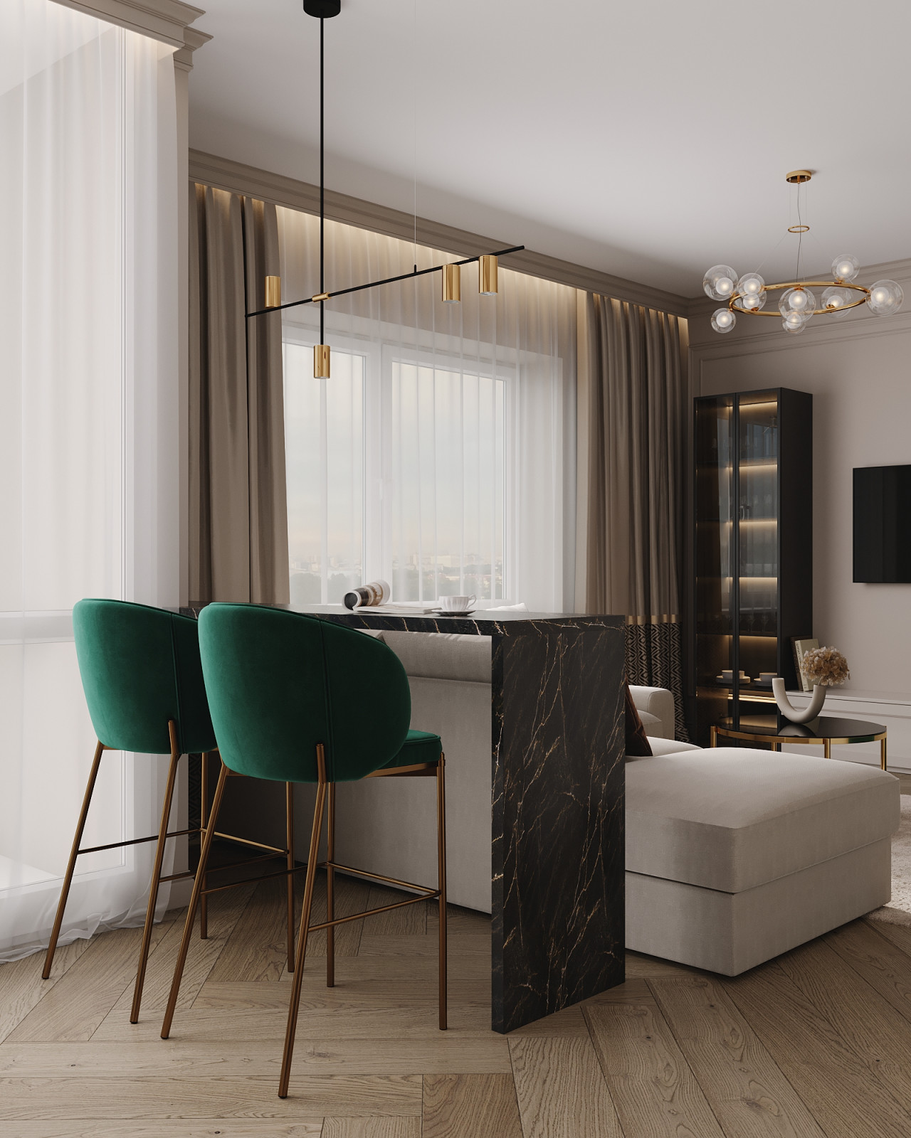 Дизайн-проект кухня-гостиная