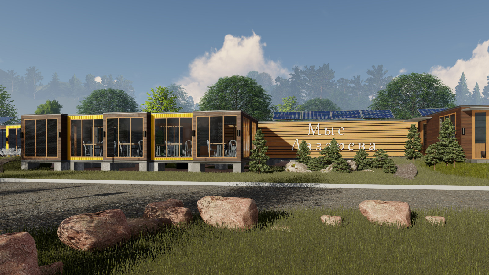 База отдыха из морских контейнеров на мысе Лазарева