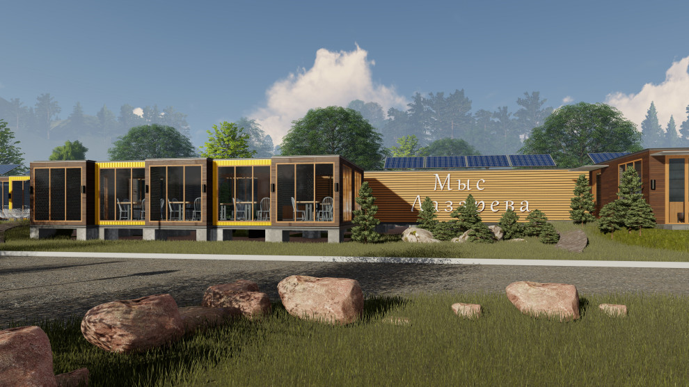 База отдыха из морских контейнеров на мысе Лазарева