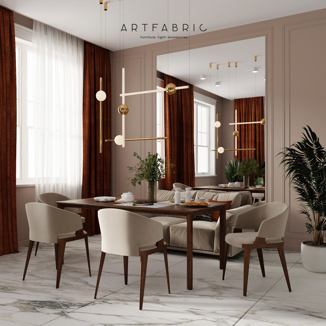 Обложка проекта: Яркая столвоая зона с мебелью Artfabric