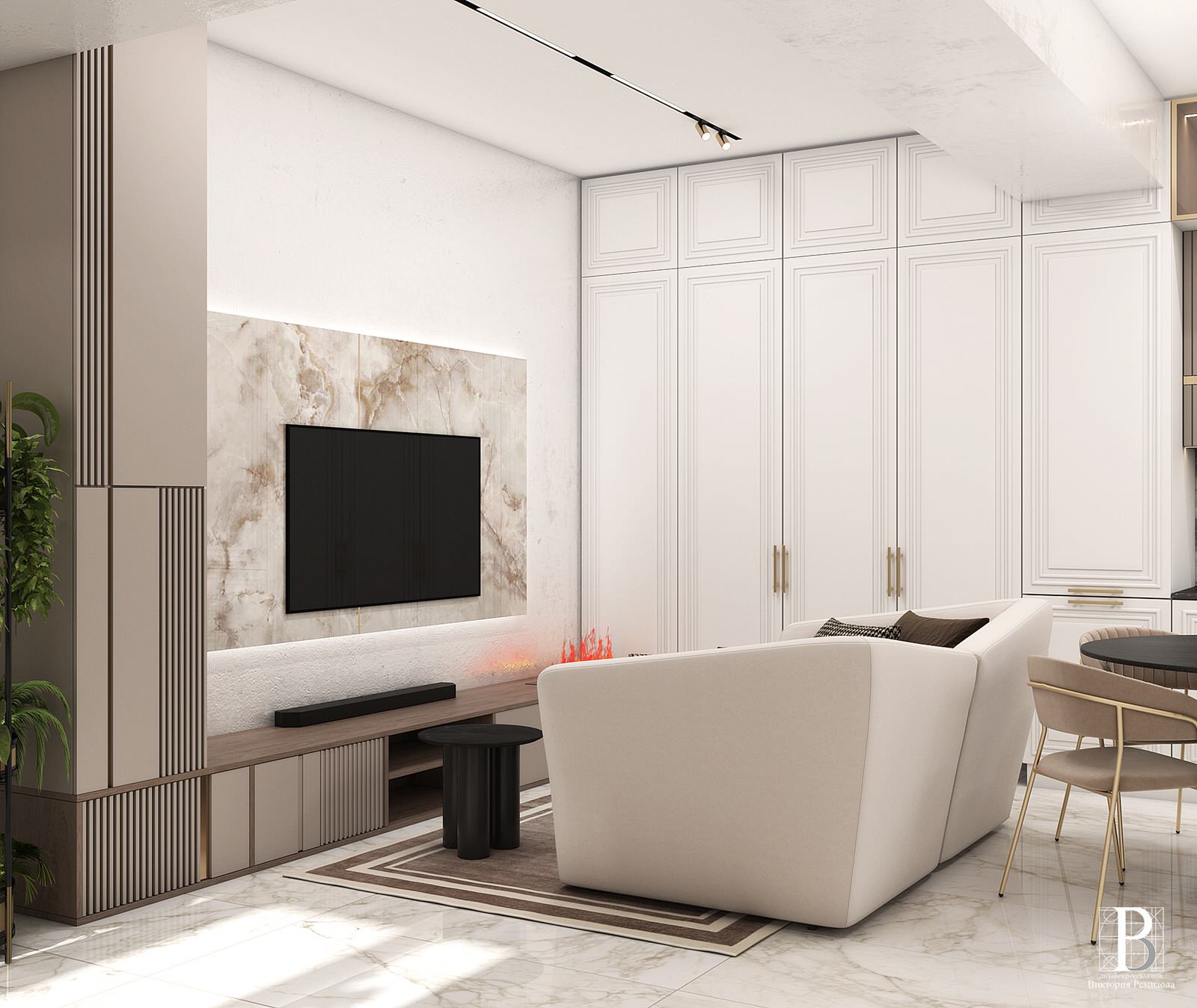 Дизайн интерьера квартиры 56,8 кв.м., г. Пятигорск, ул. Пестова 5