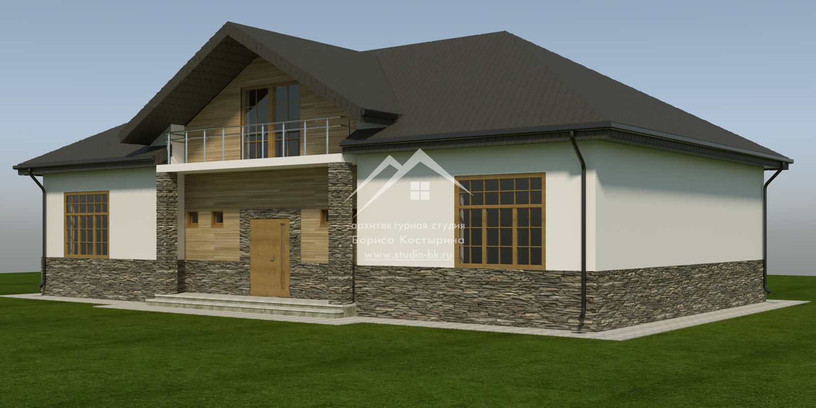 Проект двухэтажного дома в стиле кантри, 270 м²