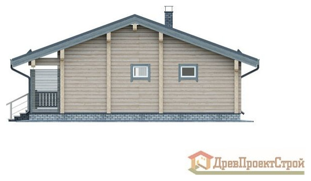 Проект бани из бруса массива естественной влажности № 158