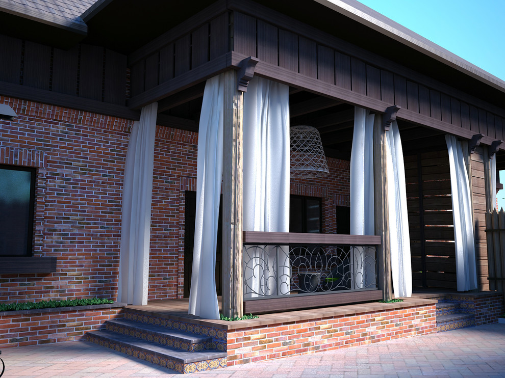 Дерево и кирпич: природный дизайн