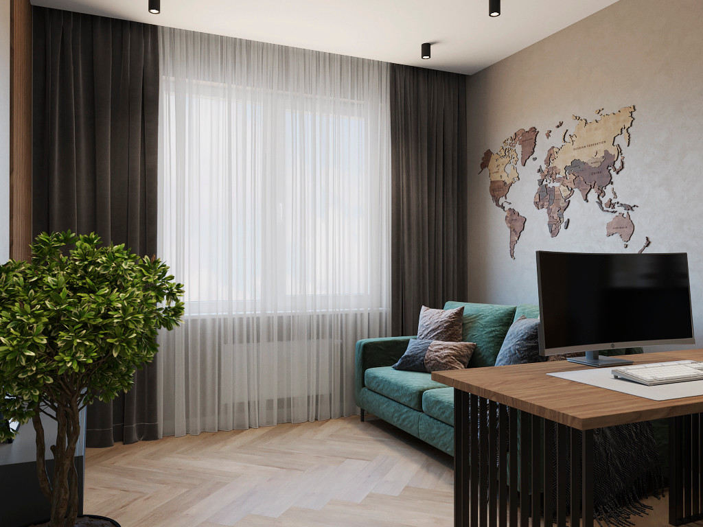 Проект кабинета 15 м.кв