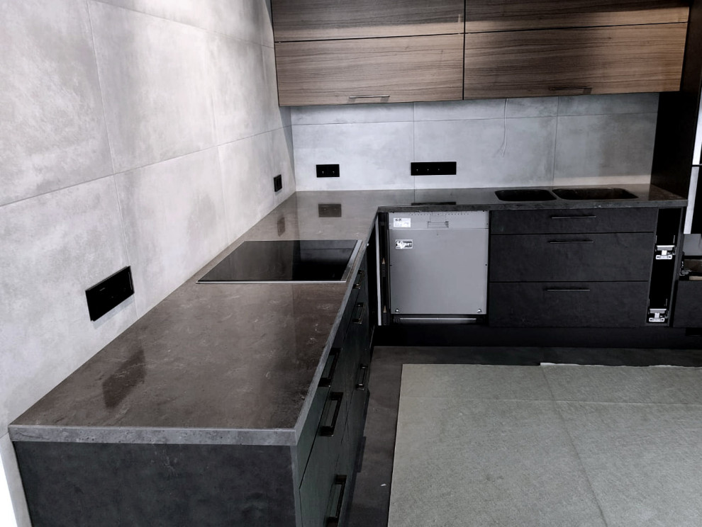 Кухонная столешница из искусственного камня Hi-Macs с чашами