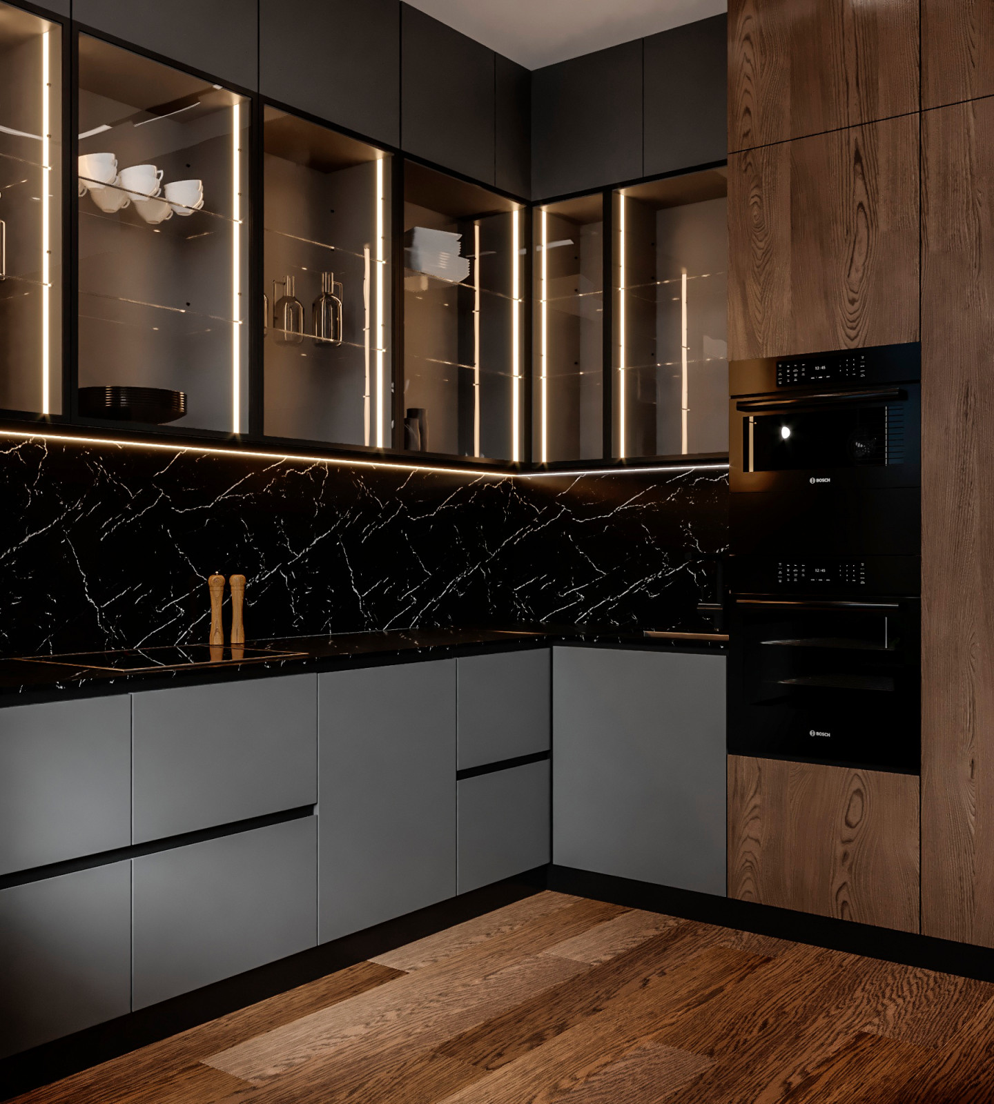 Гостиная в современном стиле с элементами драмы