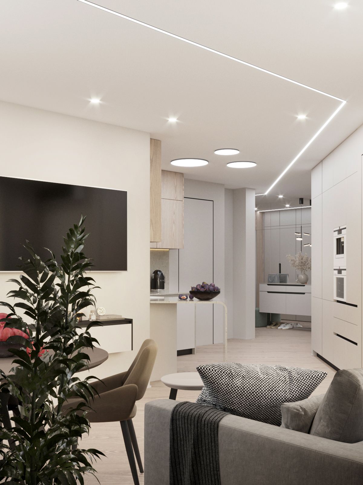 Минималистичная квартира в светлых тонах в ЖК Кристалл