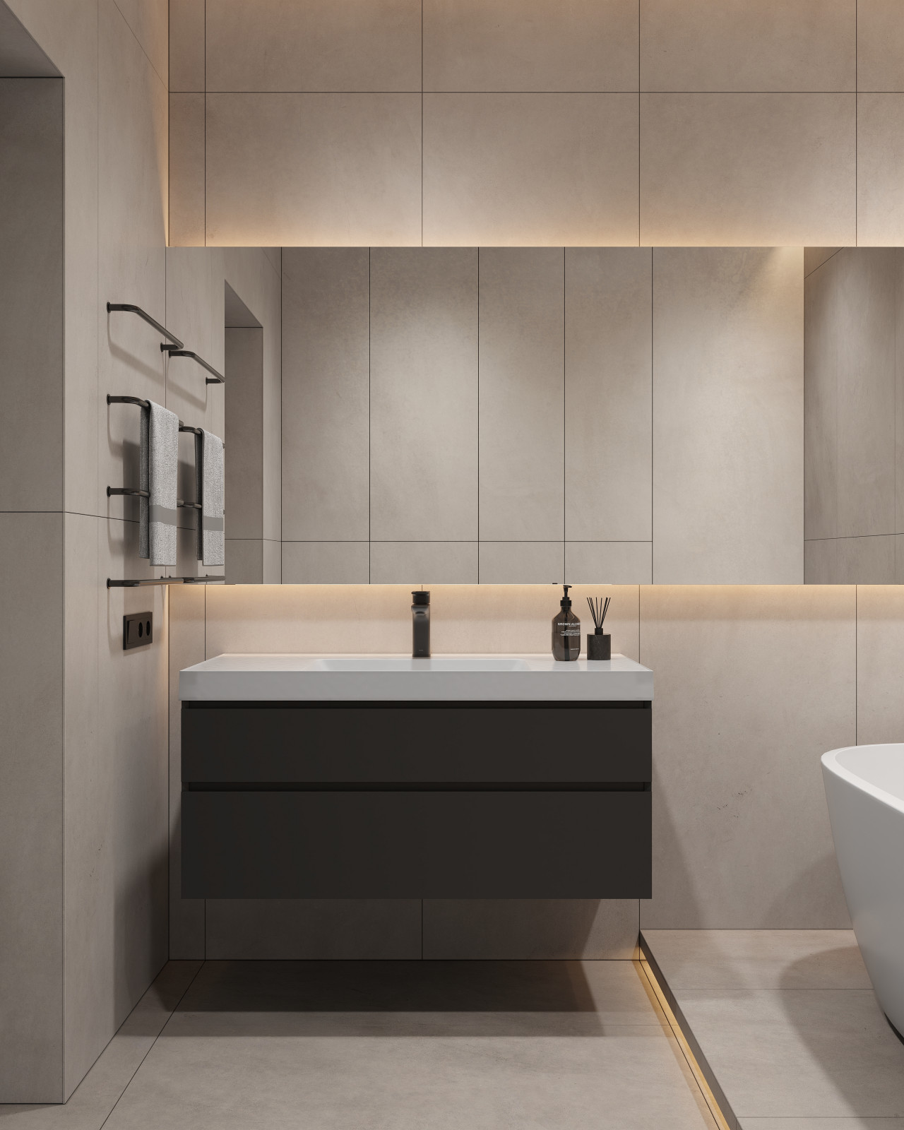 ЖК «Зенит», современный интерьер квартиры, построенный на контрастах