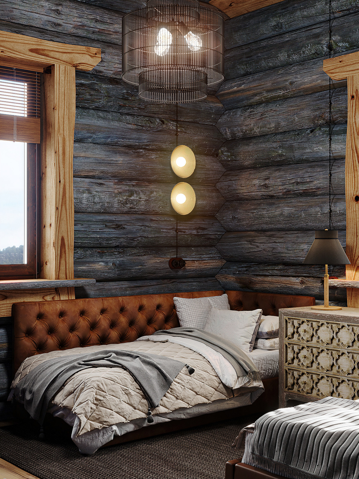 Дом из кело для рыбалки. Гостевая спальня