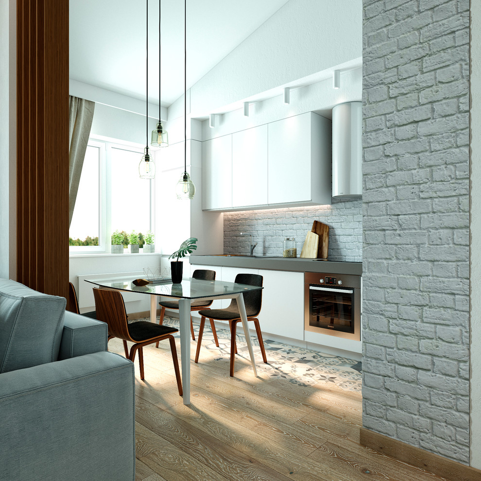 Студия с элементами лофта. Studio with Loft elements for a young family