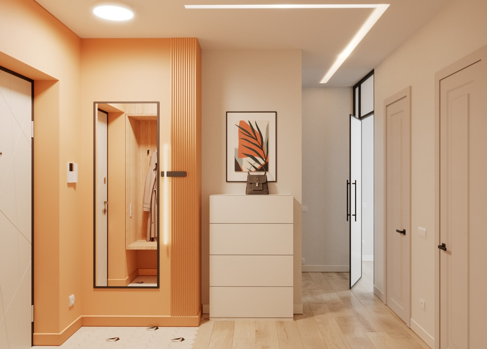 Евро однокомнатная квартира с яркими акцентами в ЖК Атмосфера