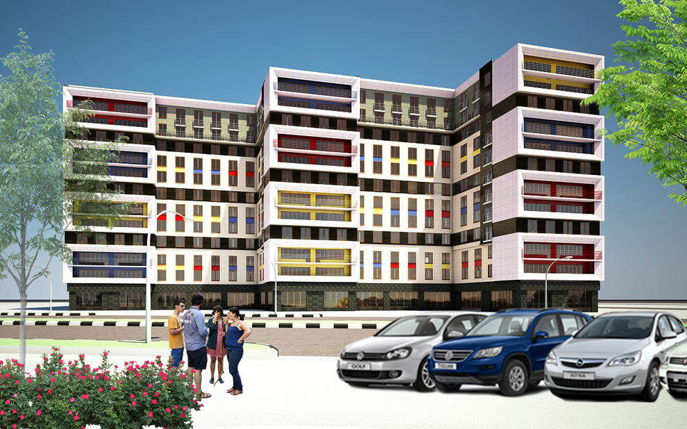 Обложка проекта: Эскизный проект фасадов многоэтажного жилого дома