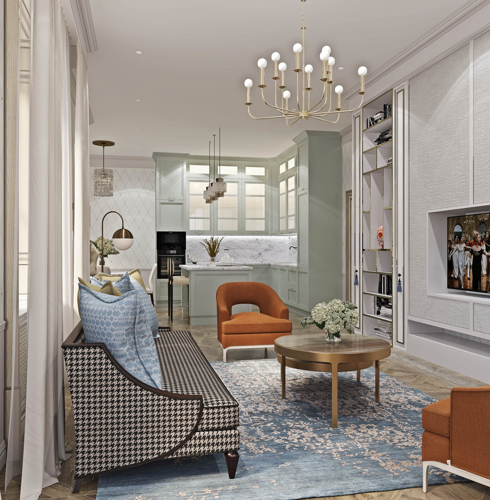 Кухня-гостиная в коттедже