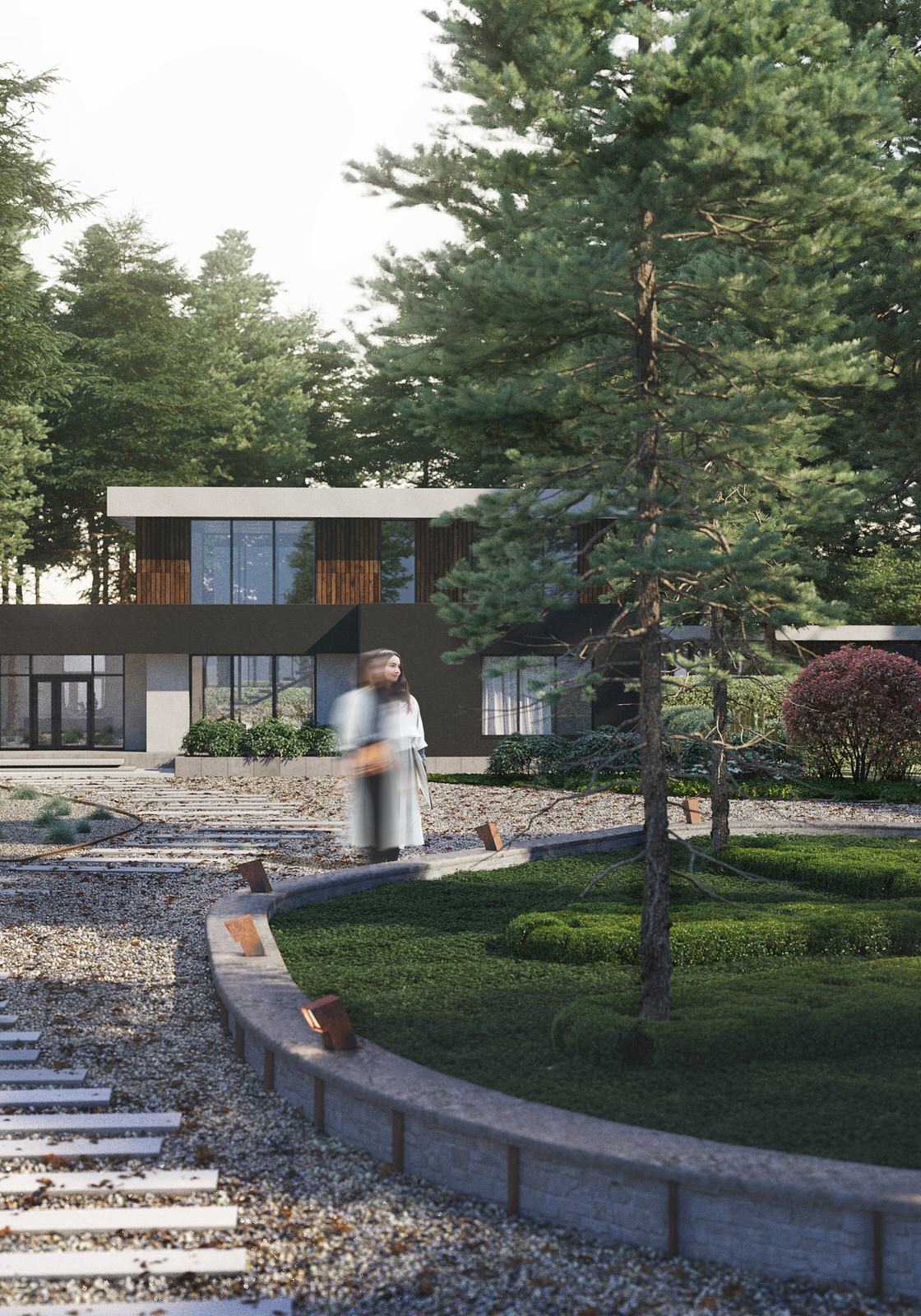 Проект дома и сада вокруг него, в КП Никологорское. М.О.