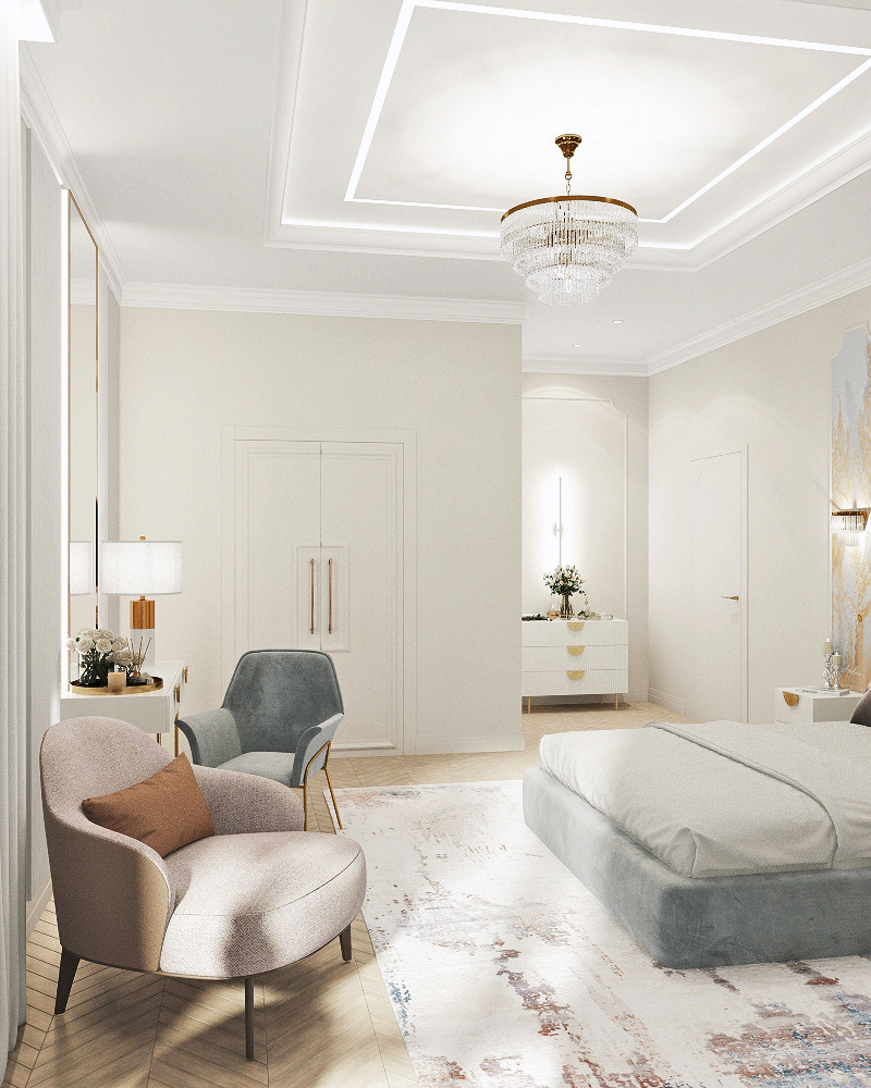 Двухэтажный дом в современной классике