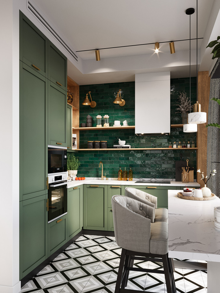 Квартира с зелеными акцентами