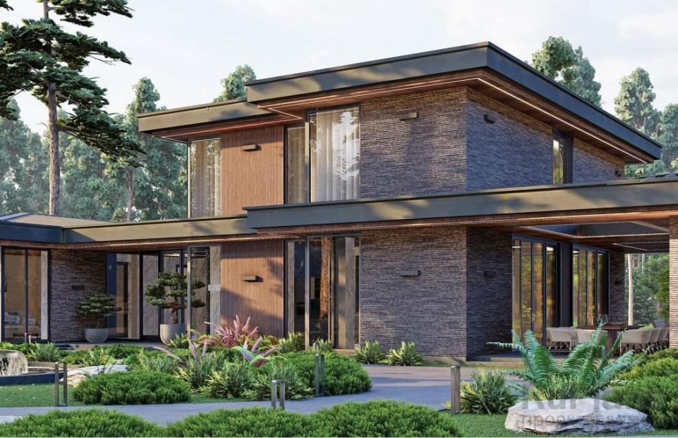 Rg5912 - Двухэтажный дом с зимним садом и гостевым флигелем