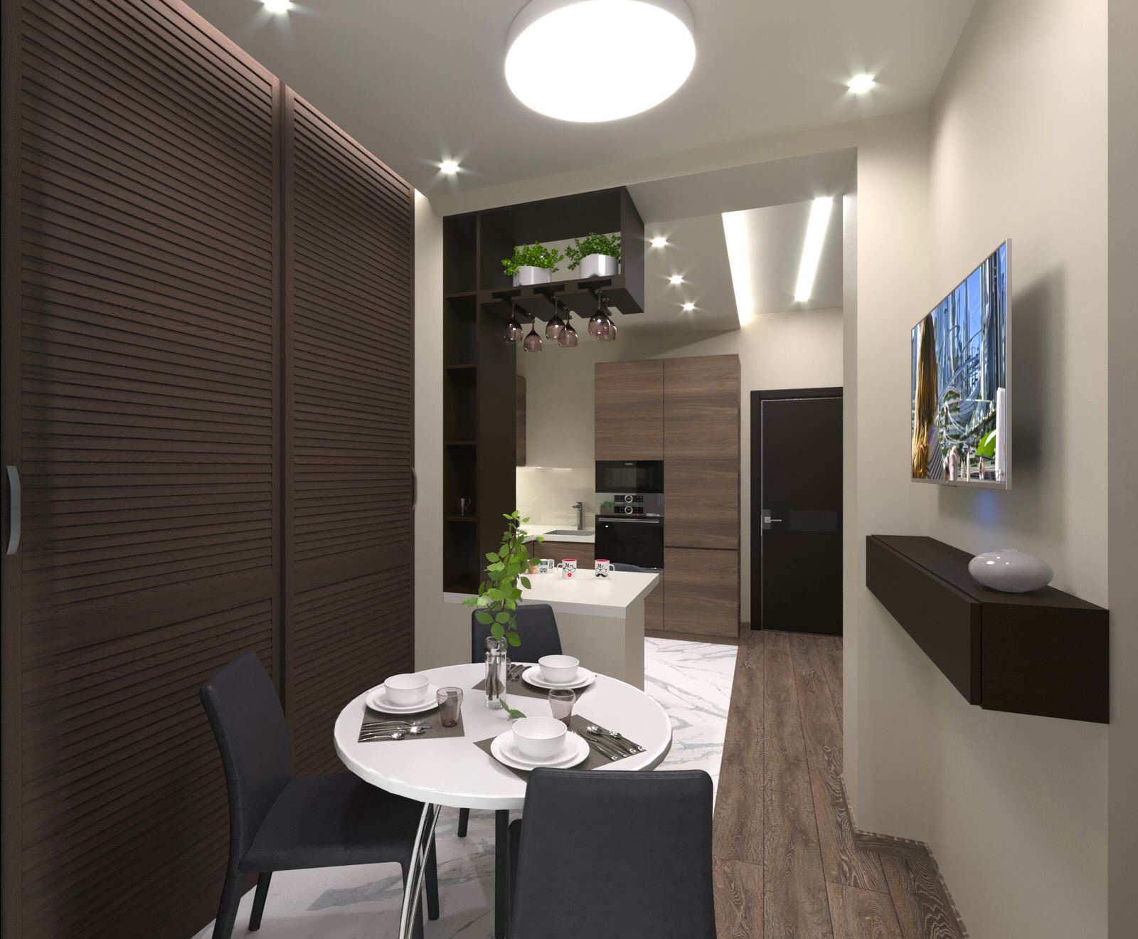 Дизайн-проект квартиры 40 м² ЖК «Ботанический Сад Life»
