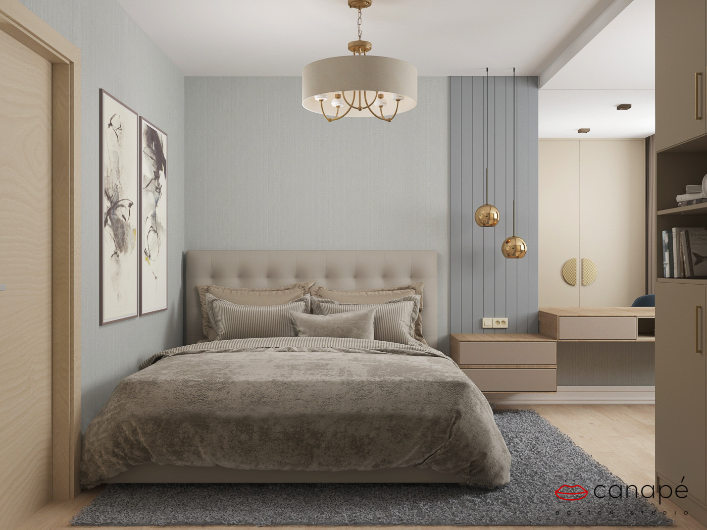 Нюансы синего и горчица