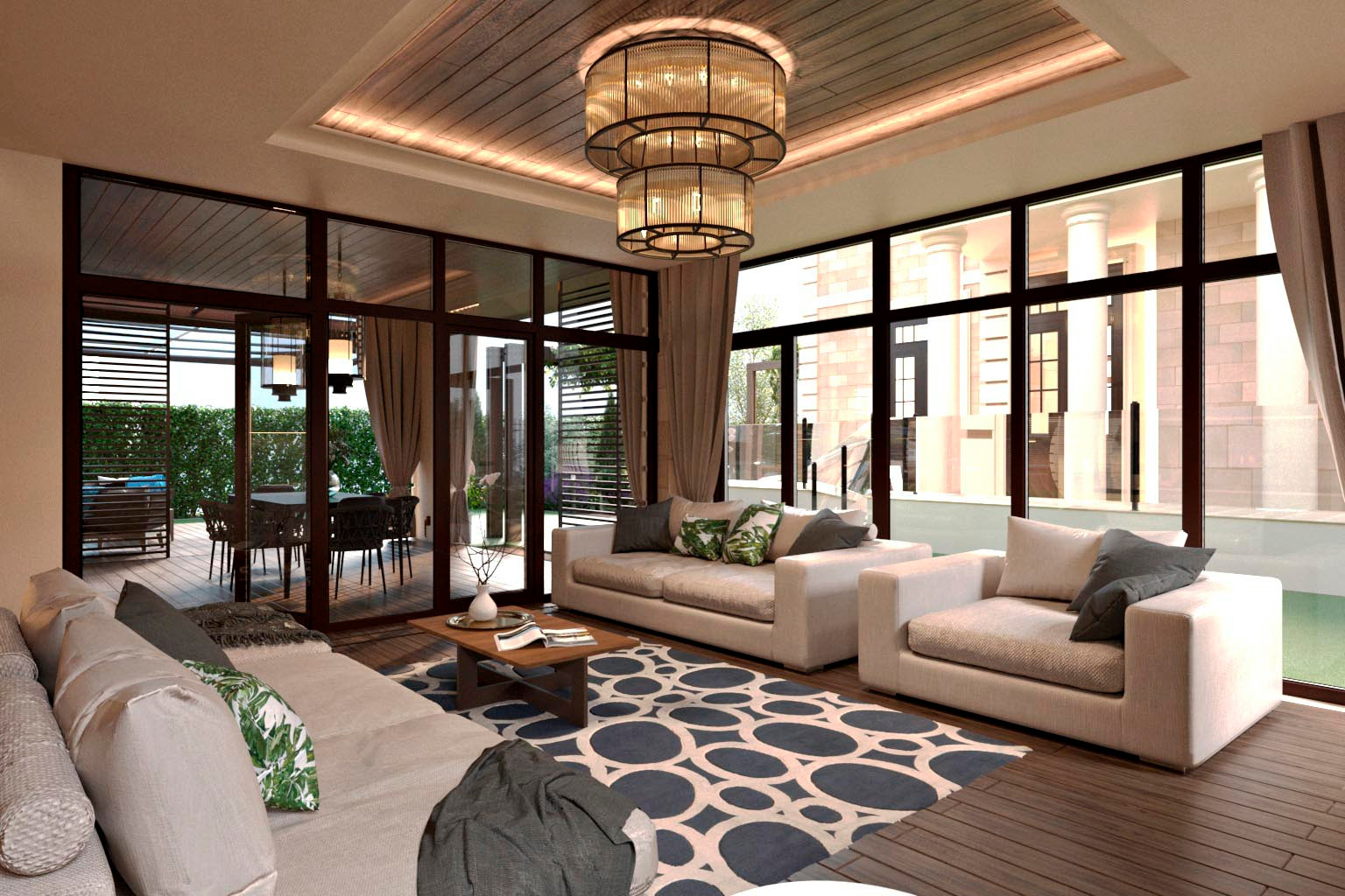 Ландшафтный проект участка с зоной барбекю и банным комплексом..