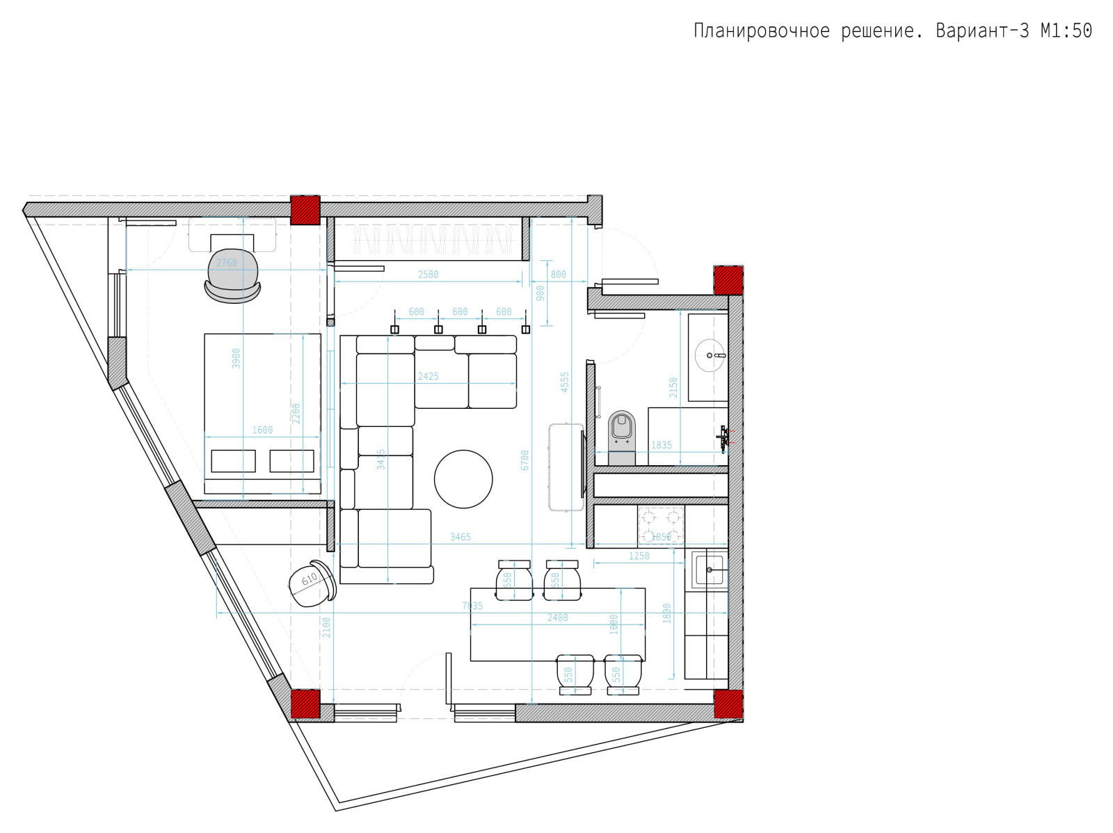 Квартира для мужчины в ЖК Серебряный Бор