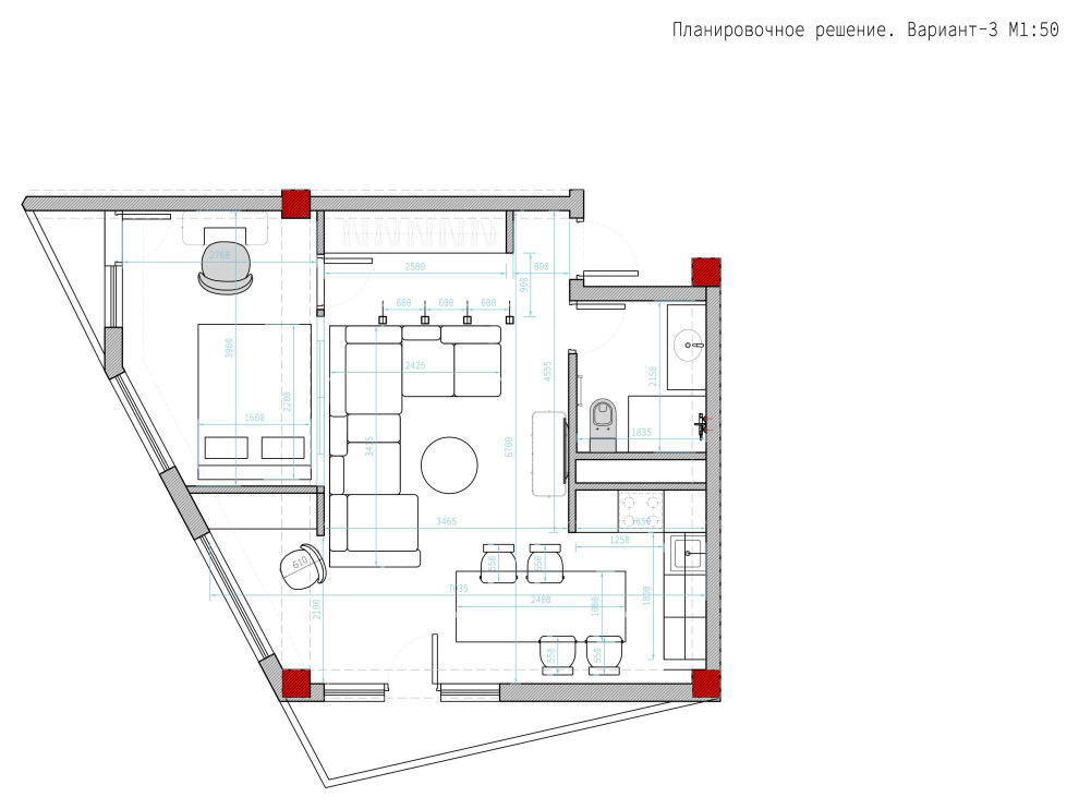 Квартира для мужчины в ЖК Серебряный Бор