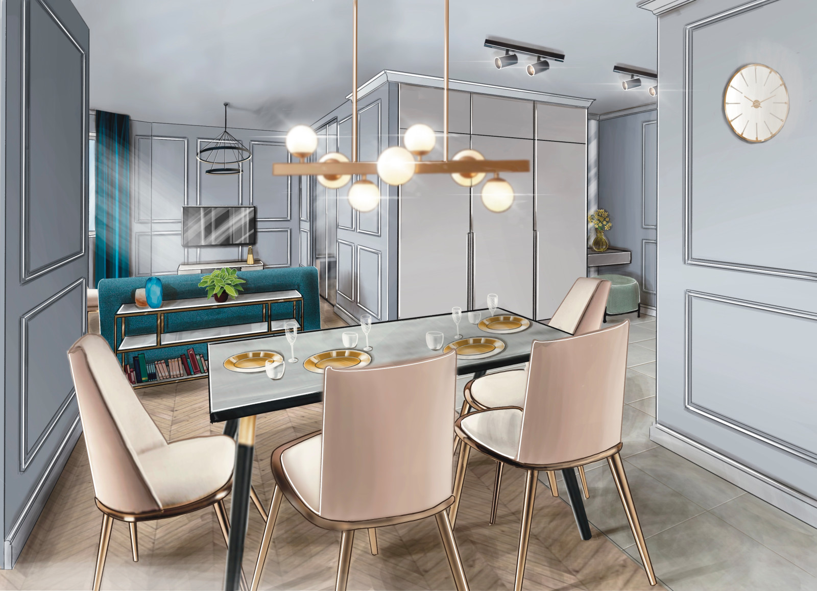 Визуализация гостиной