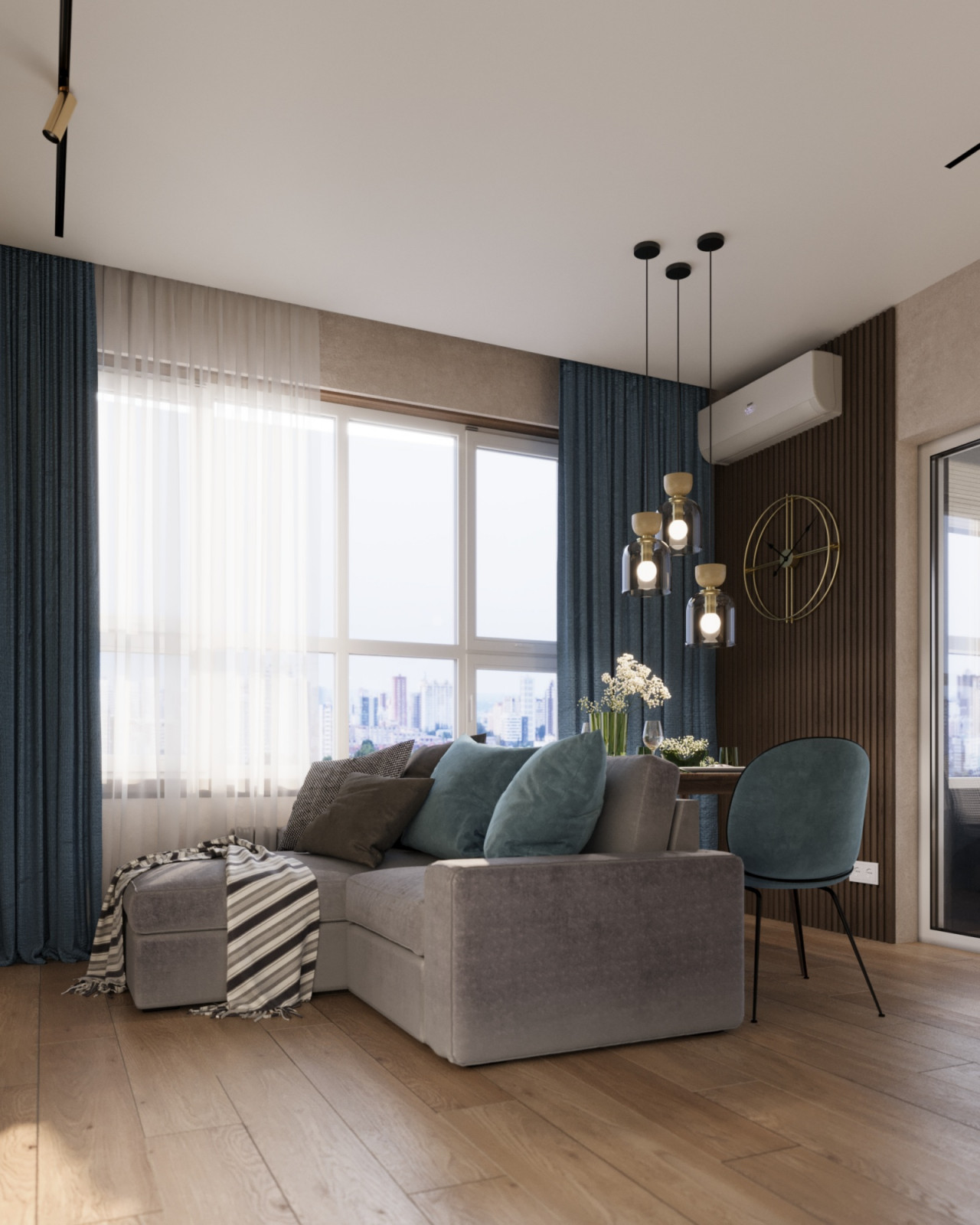 Обложка проекта: ЖК Босфор Лёгкая воздушная кухня - гостиная на верхнем этаже. Прекрасный вид на