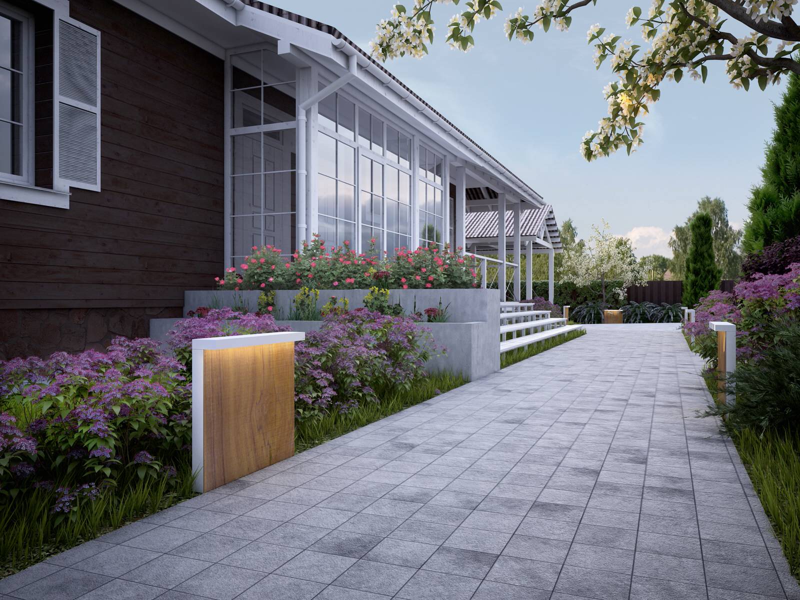 Ландшафтная архитектура участка частного дома в Красноярске