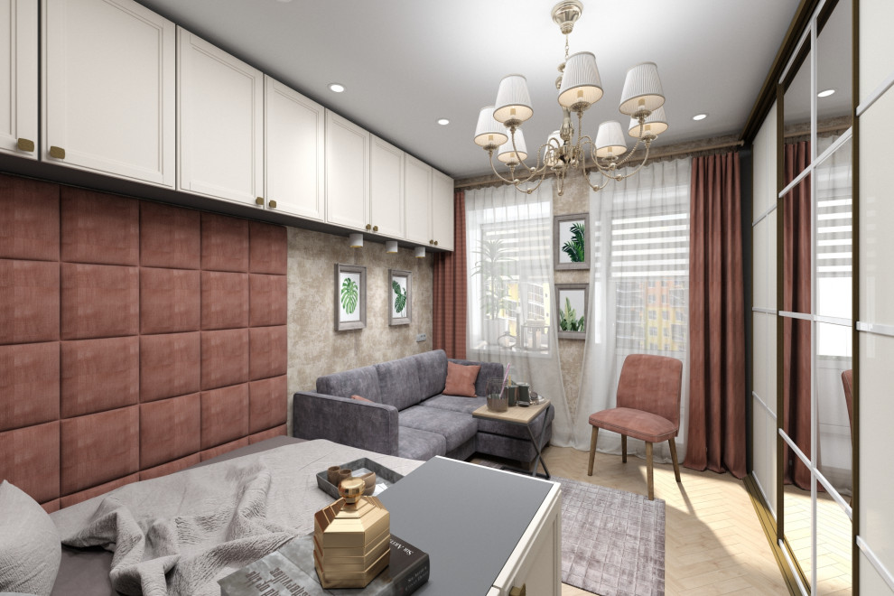 Дизайн-проект спальня-гостиная 15,5 кв.м.