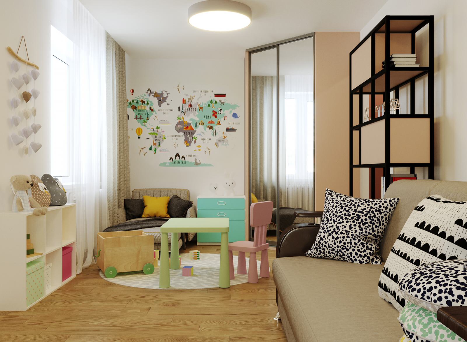 визуализация жилой комнаты