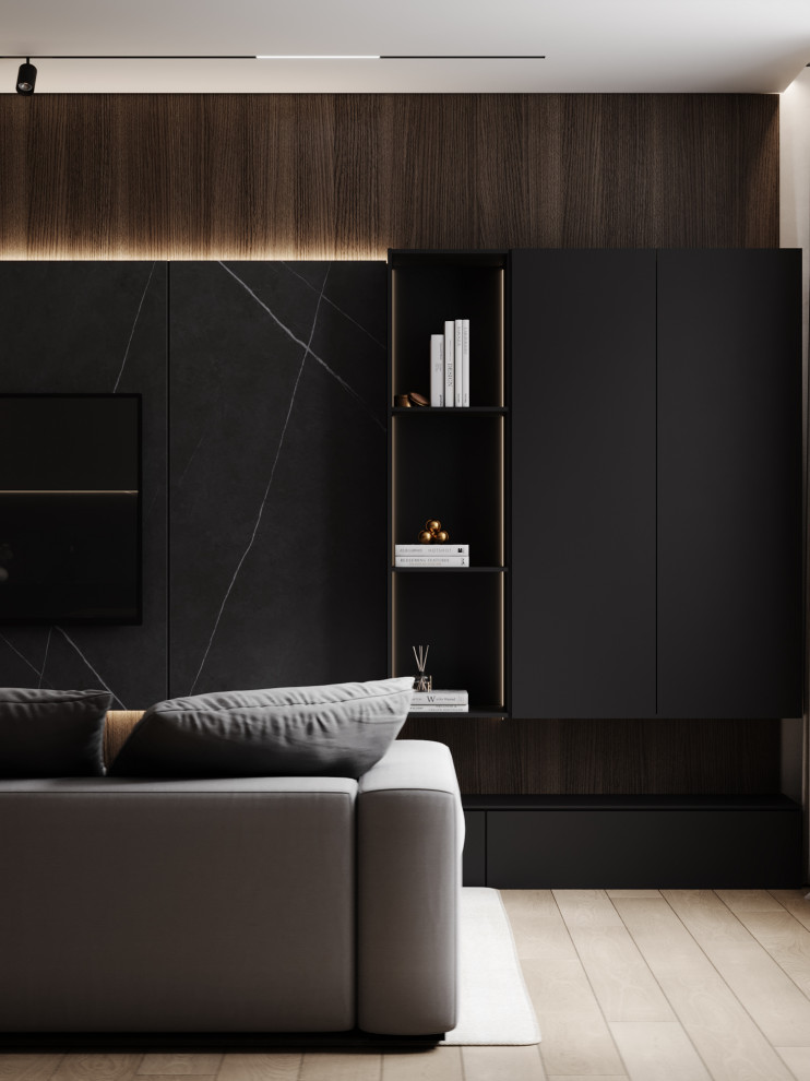 Брутальный современный интерьер, ЖК Румянцево Парк