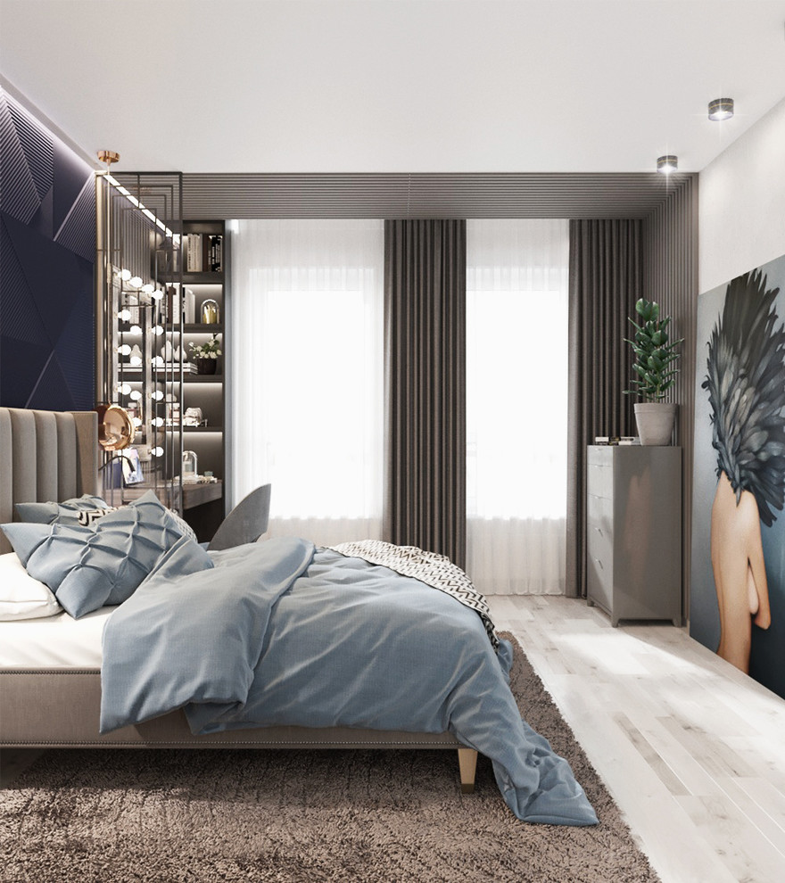 Спальня в синих оттенках