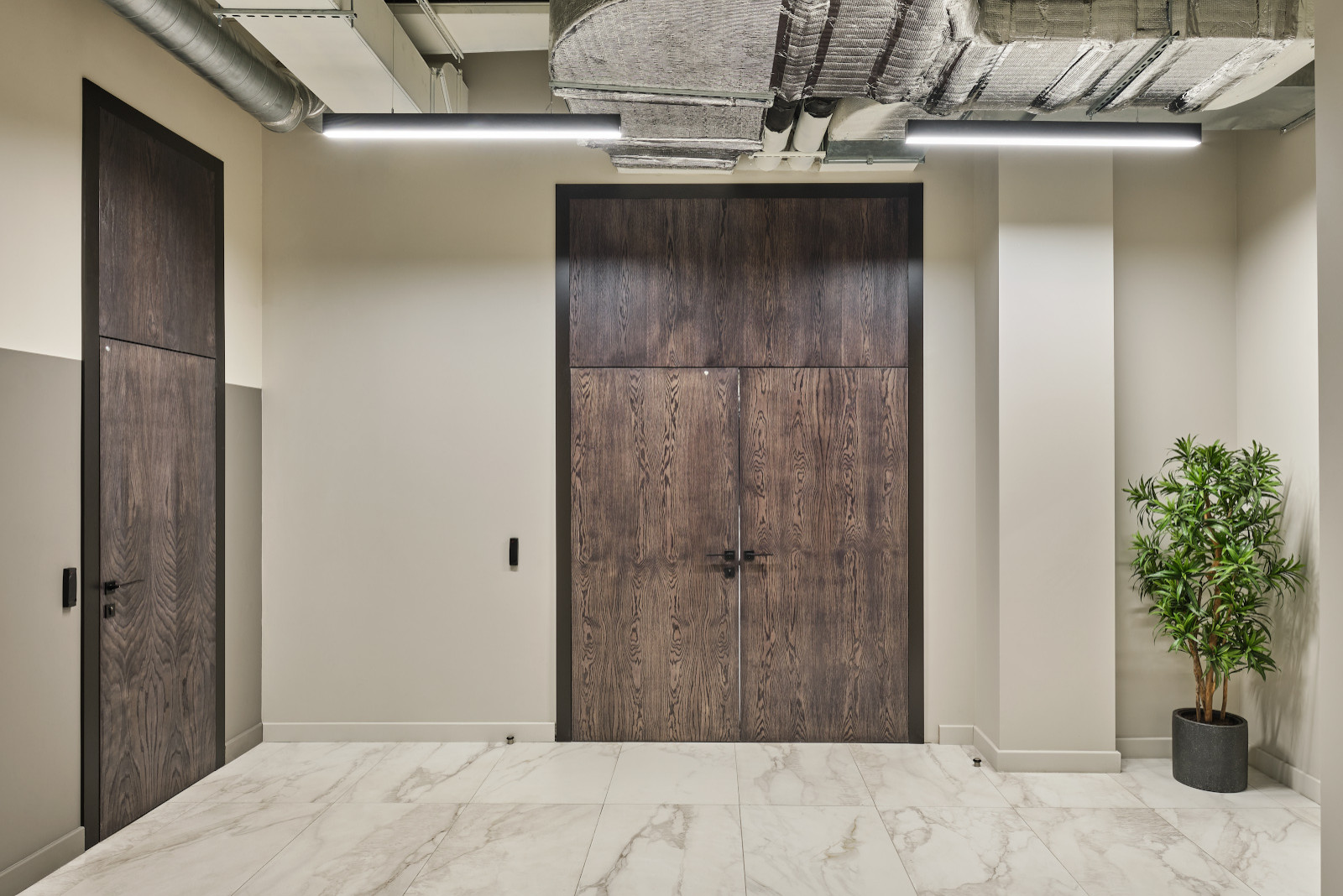 Высокие дубовые двери. 100% массив дуба.