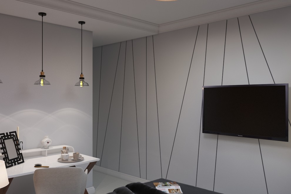 Спальня в серых тонах