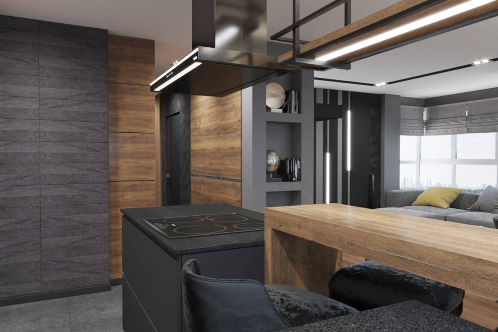 Гостиная, кухня, прихожка