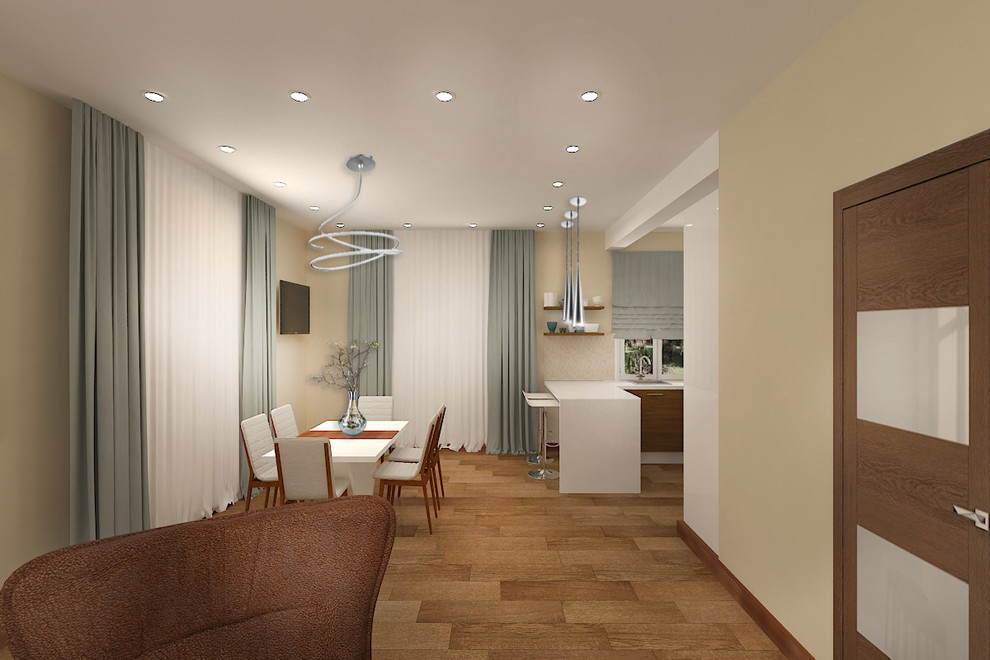 Дизайн кухни-гостиной в современном стиле