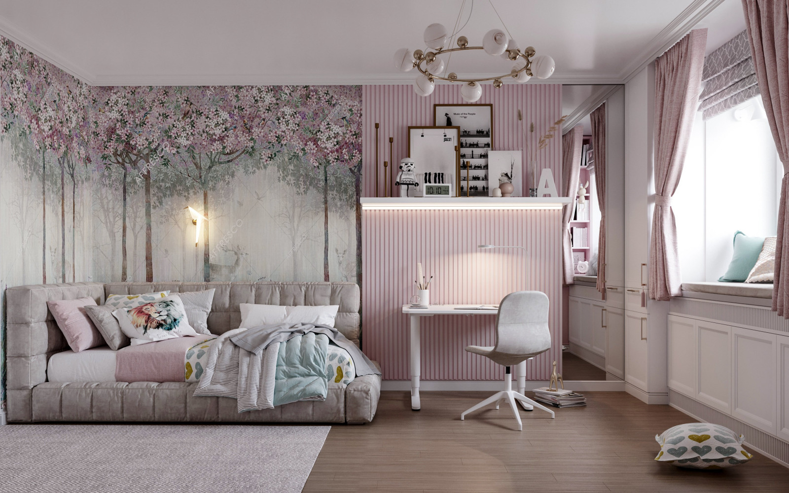 Дизайн проект квартиры "Пудра"