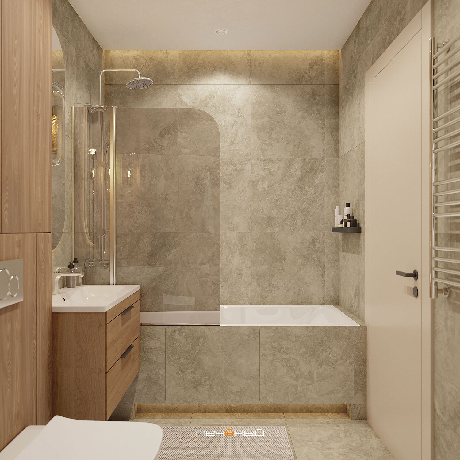 2025 Дизайн 4-комн. квартиры 112 м² в современном стиле, Москва, ЖК Барклая  6