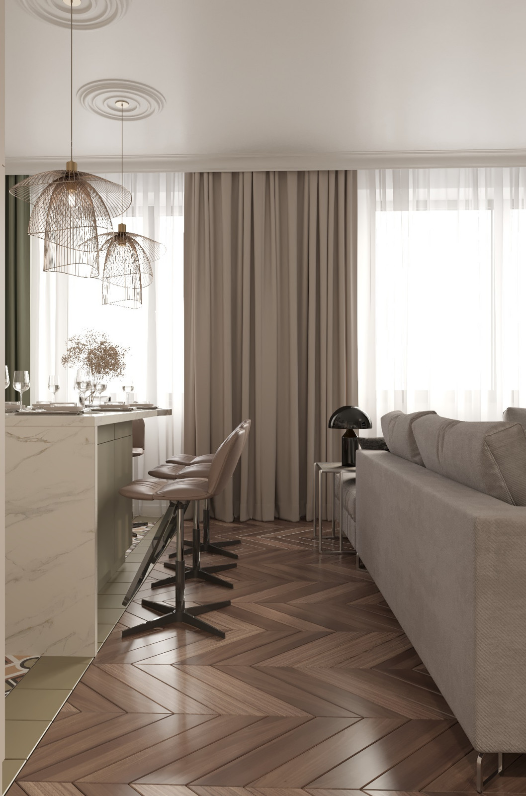 Современный  элегантный интерьер