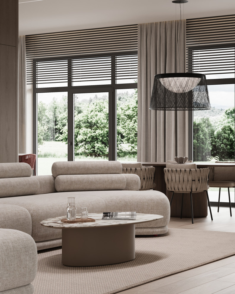 Коттедж (240 кв). Кухня-гостиная