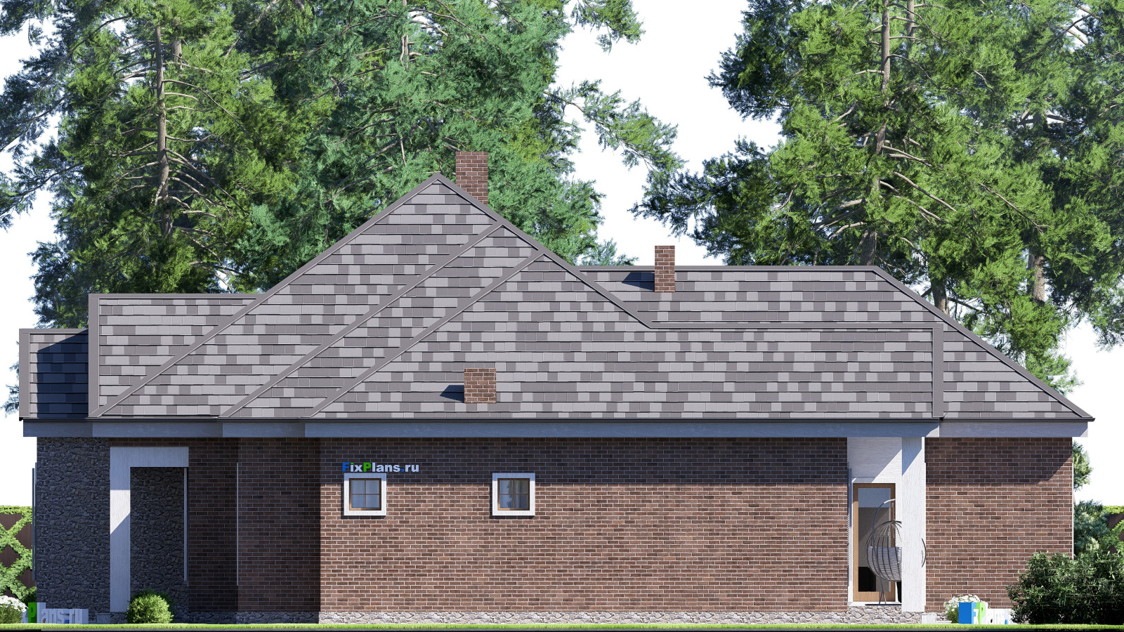 Проект одноэтажного дома 22х21м S244м2 F-17198