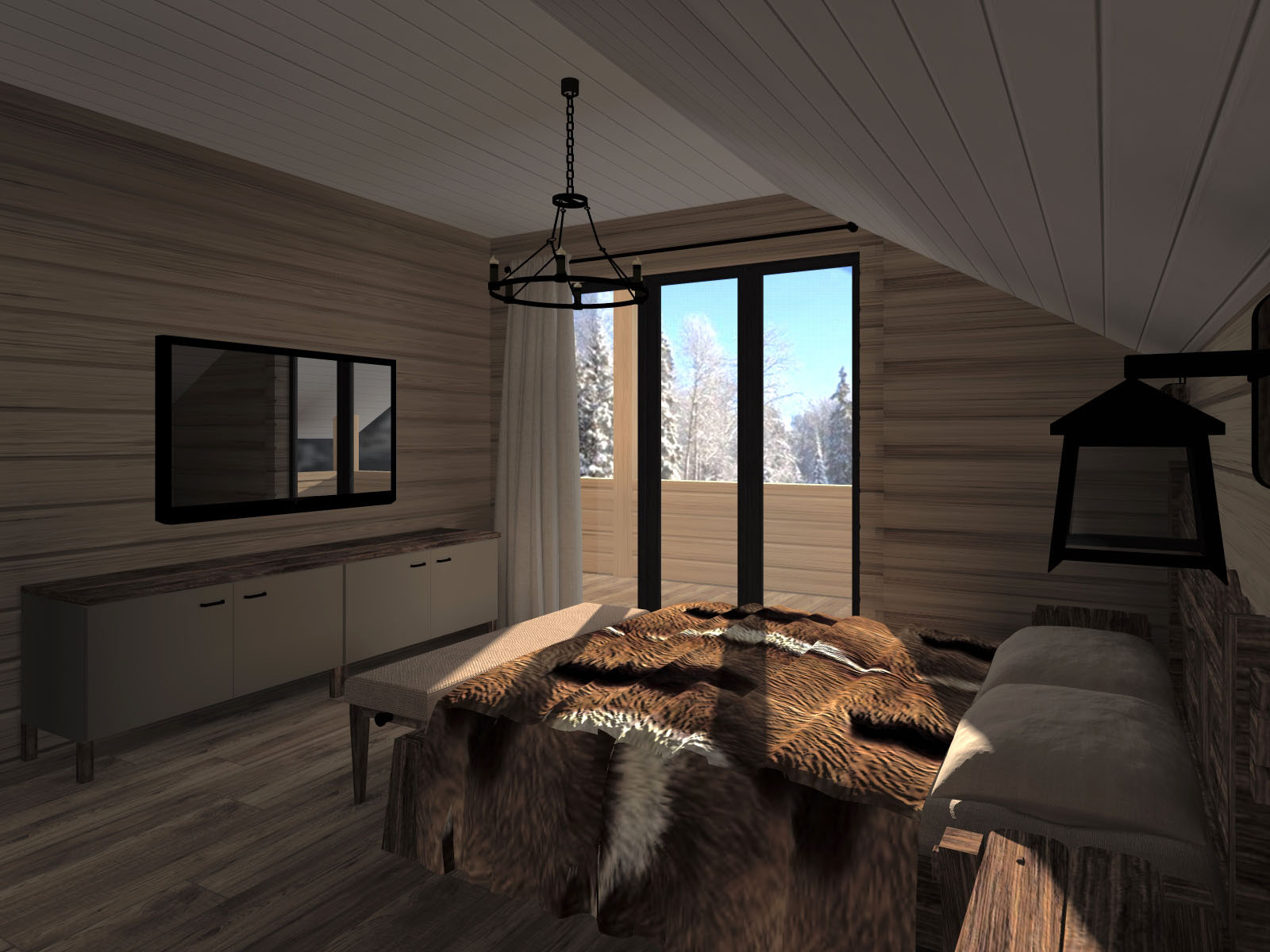 Деревянный дом в современном прочтении, 2 этаж