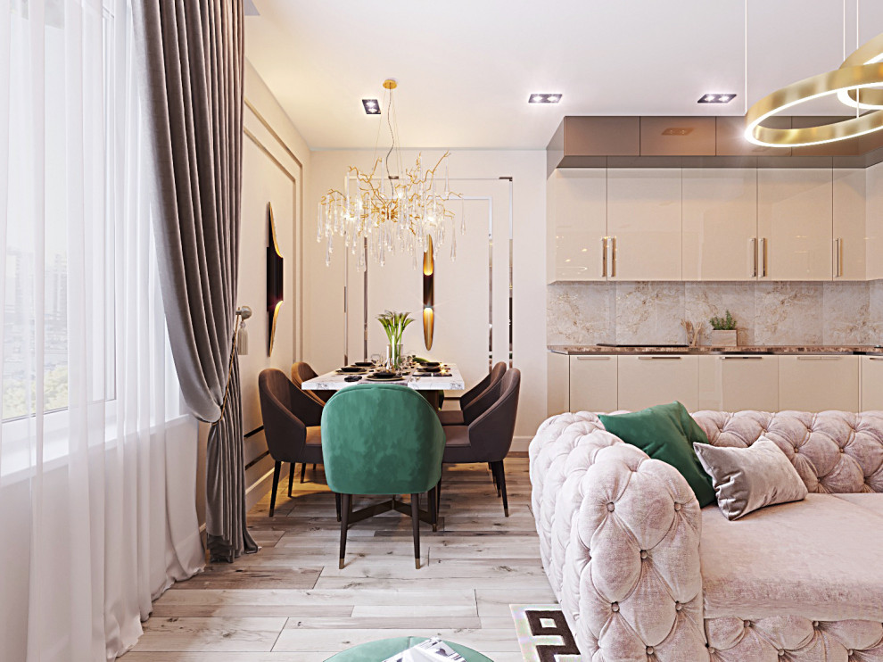 ЖК Русский Авангард, 100м2, 4-х квартира кухня-гостиная