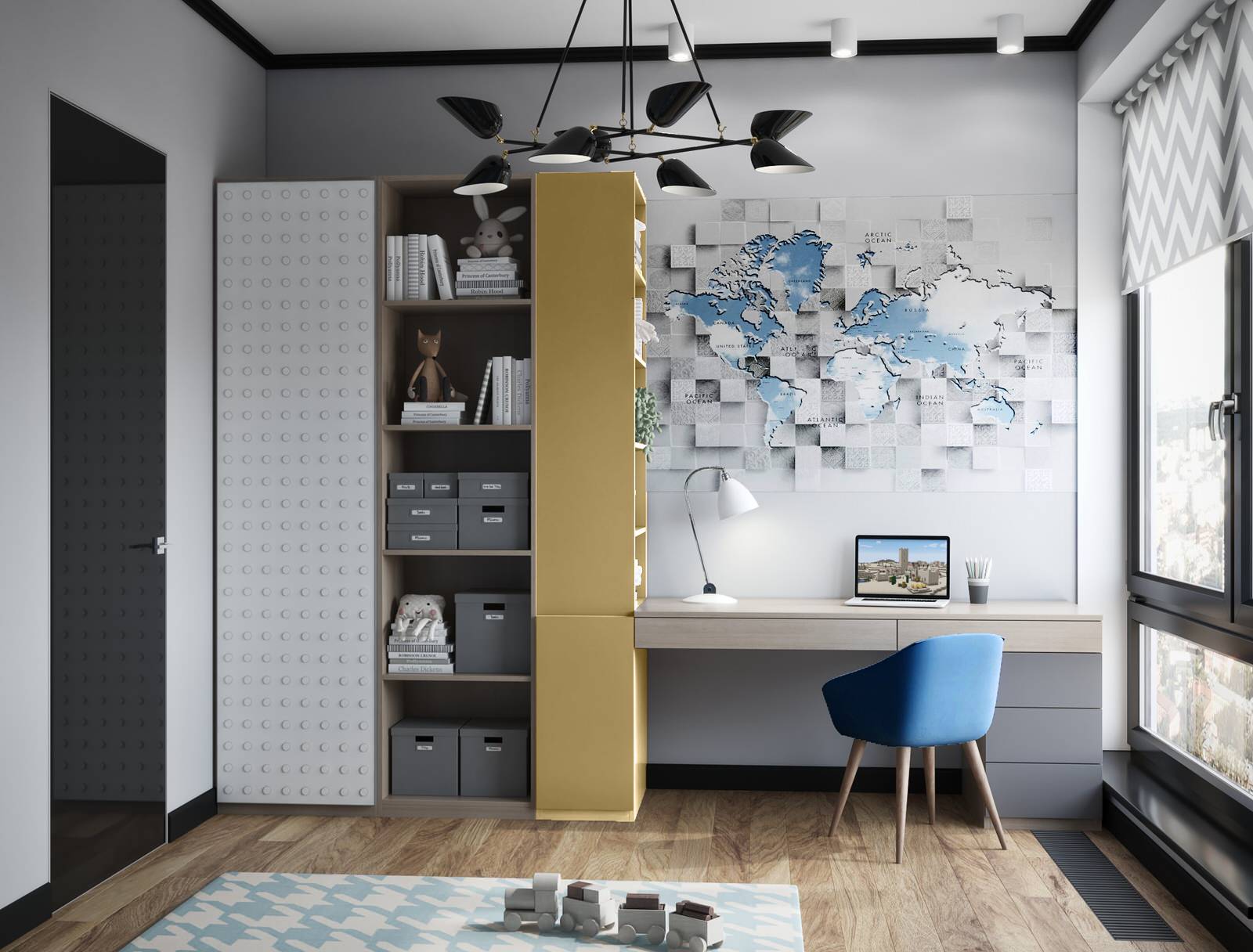 Яркий дизайн квартиры в ЖК "Пресня Сити"