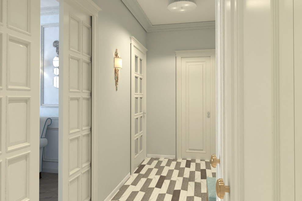 Квартира с голубыми стенами